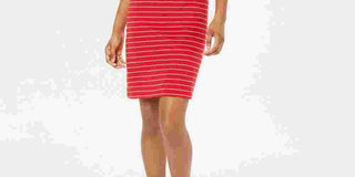 Maison Jules Women's Striped Ruffle-Sleeve Dress Red Size X-Small
