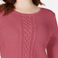 Karen Scott Women's Cable Knit Sweater Pink Size Large