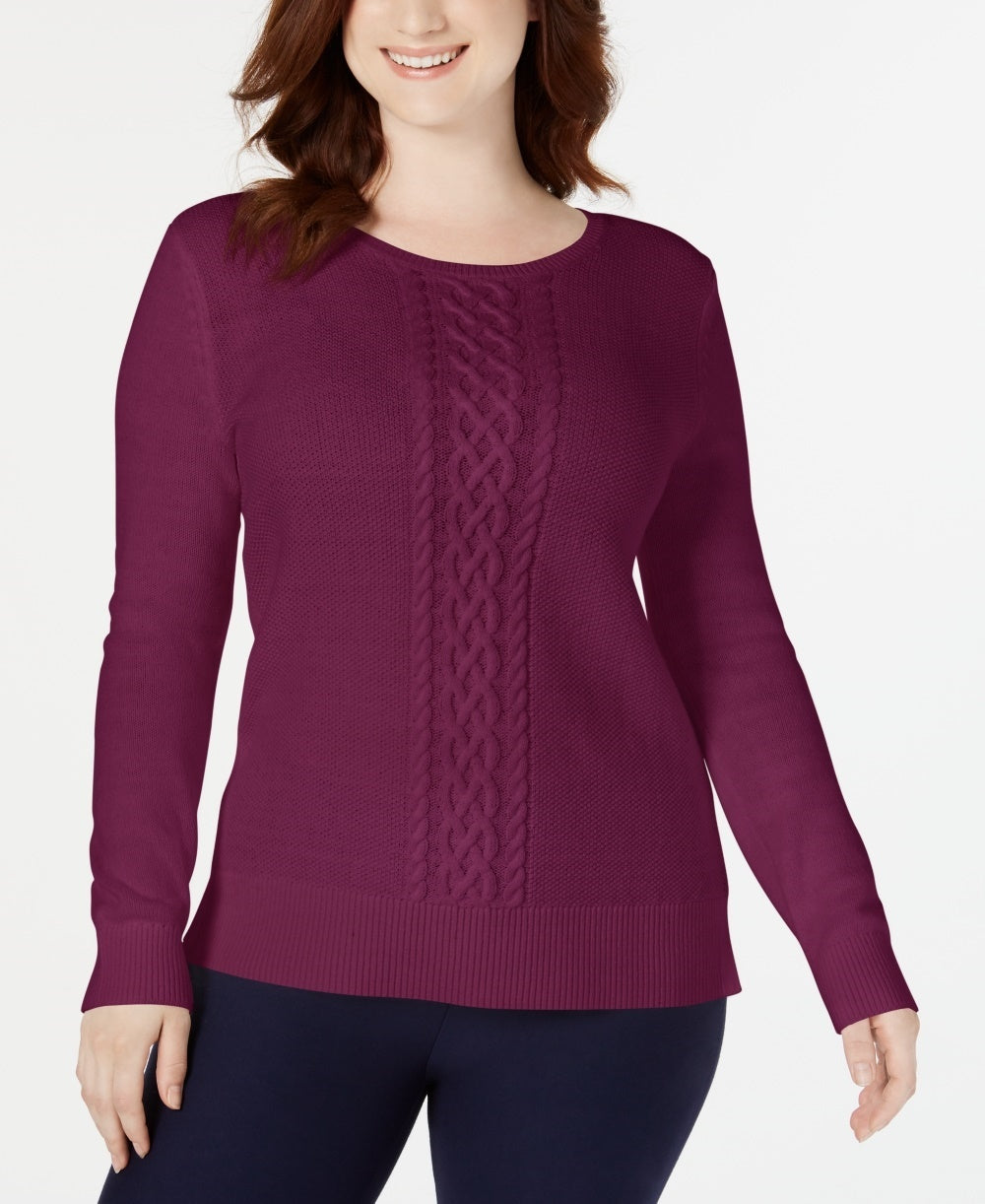 Karen Scott Women's Cable-Knit Sweater Red Size Medium