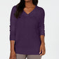 Karen Scott Women's Basket-Stitch Sweater Purple Size X-Small