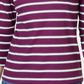 Karen Scott Women's Floral Yoke Striped Top Red Size Medium