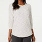 Karen Scott Women's Space Dye 3/4 Sleeve Top White Size Petite Medium