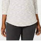 Karen Scott Women's Space Dye 3/4 Sleeve Top White Size Petite Medium