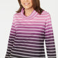 Karen Scott Women's Petite Ombre Striped Top Red Size Medium