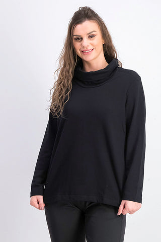 Karen Scott Women's Sport Cowl-Neck Top Black Size Medium