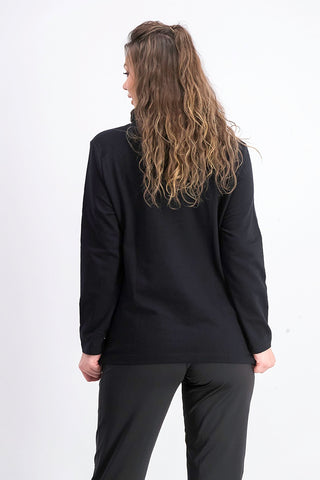 Karen Scott Women's Sport Cowl-Neck Top Black Size Medium