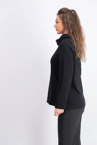 Karen Scott Women's Sport Cowl-Neck Top Black Size Medium