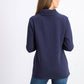 Karen Scott Women's Sport Cowl-Neck Top Dark Blue Size Small