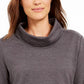 Karen Scott Women's Sport Cowl Neck Top Charcoal Size Large
