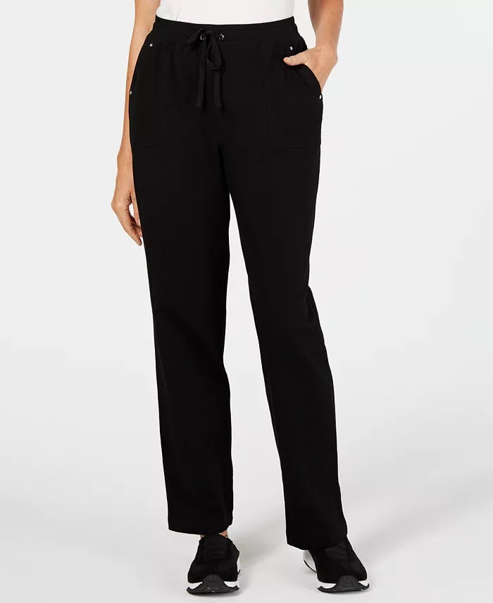 Karen Scott Women's Pull-On Drawstring Pants Black Size XX Large