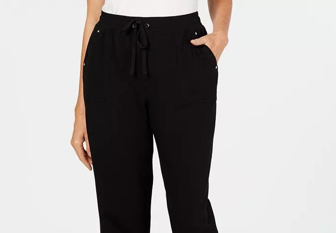 Karen Scott Women's Pull-On Drawstring Pants Black Size XX Large