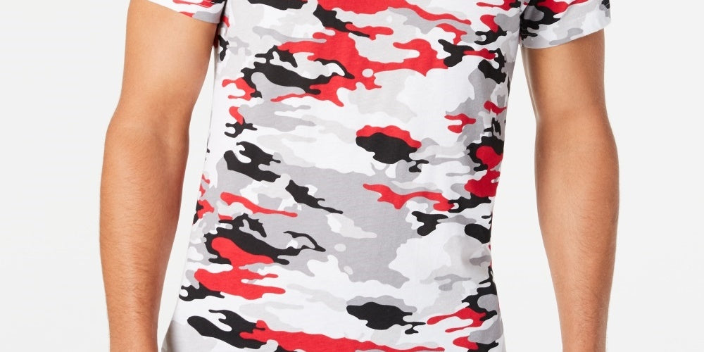 American Rag Men's Multi Color Camo T-Shirt White Size XXX-Large