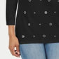 Karen Scott Women's Cotton Grommet Top Black Size Small