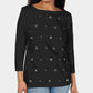 Karen Scott Women's Cotton Grommet Top Black Size X-Small
