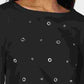 Karen Scott Women's Cotton Grommet Top Black Size X-Small