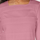 Karen Scott Women's Petite Lace Square-Neck 3/4-Sleeve Top Pink Large