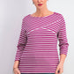 Karen Scott Women's Striped Crossover Top  Purple  Size Extra Small