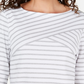 Karen Scott Women's Striped Crossover Top White Size X-Large