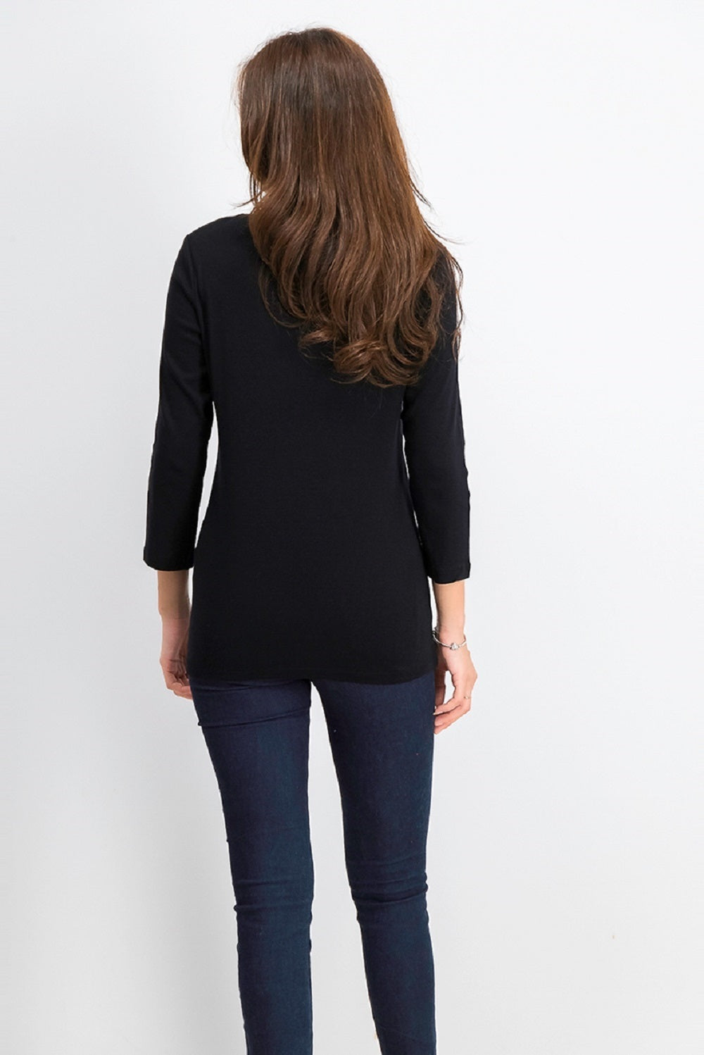 Karen Scott Women's Three-Quarter-Sleeve Top Black Size Medium