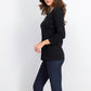 Karen Scott Women's Three-Quarter-Sleeve Top Black Size Medium
