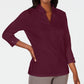 Karen Scott Women's Cotton Eyelet Yoke Top Red Size X-Small