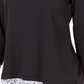 Karen Scott Women's Petite Printed-Trim Top Black Small