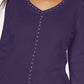 Karen Scott Women's V Neck Studded Top Purple Size X-Small