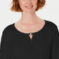 Karen Scott Women's Three-Quarter Sleeve Top Black Size Small