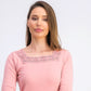 Karen Scott Women's Crochet Square Neck Top Pink Size Small