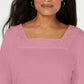 Karen Scott Women's Crochet Square-Neck Top  Dark Pink Size X-Small