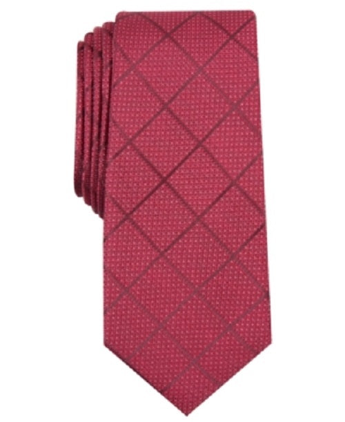 Alfani Men's Sussex Pane Silk Blend Business Neck Tie Red Size Regular