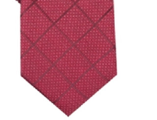 Alfani Men's Sussex Pane Silk Blend Business Neck Tie Red Size Regular