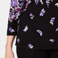 Karen Scott Women's Floral-Print Sweater Black Size X-Small