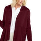 JM Collection Women's Ribbed Handkerchief Hem Cardigan Red Size Large