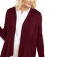 JM Collection Women's Ribbed Handkerchief Hem Cardigan Red Size Small