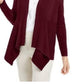 JM Collection Women's Ribbed Handkerchief Hem Cardigan Red Size Small
