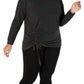 Ideology Women's Front Ruched Top Black Size 2X