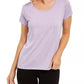 Ideology Women's Striped Lattice-Back T-Shirt  Purple Size XX-Large