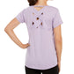 Ideology Women's Striped Lattice-Back T-Shirt  Purple Size XX-Large