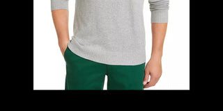 Club Room Men's Cotton Solid Textured Crew Neck Sweater Grey Size XX-Large