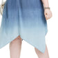 INC International Concepts Women's Ombre Handkerchief Hem Dress Blue Size 2X