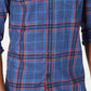 American Rag Men's Contrast Trim Plaid Shirt Navy Size Large
