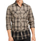 INC International Concepts Men's Pieced Plaid Shirt  Beige Size Small