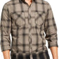 INC International Concepts Men's Pieced Plaid Shirt  Beige Size Small
