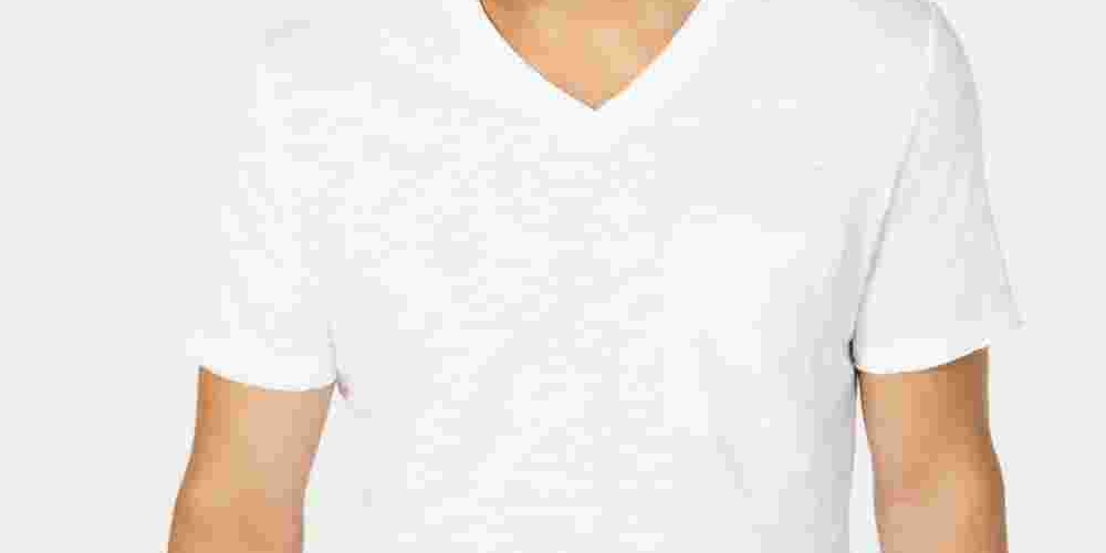 INC International Concepts Men's V-Neck Pocket T-Shirt White Size Small