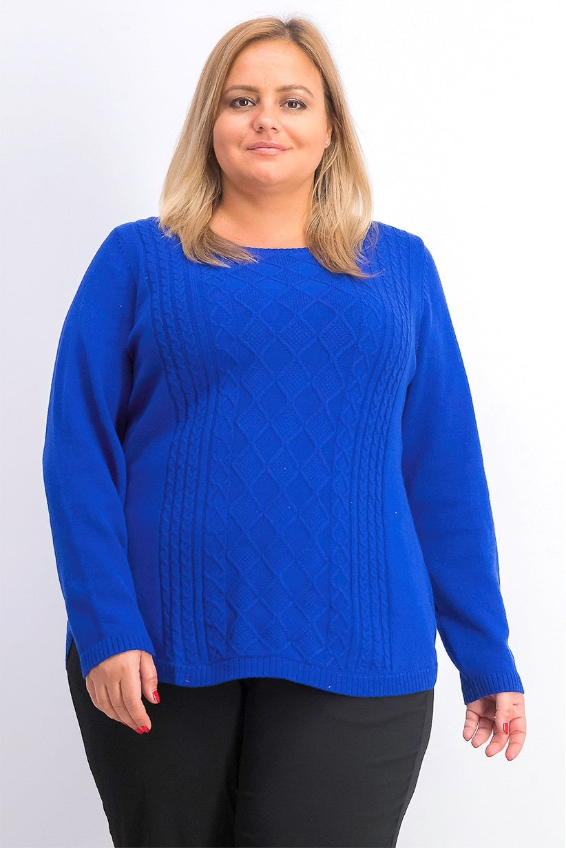 Charter Club Women's Cable Sweater Blue Size XX-Large