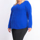 Charter Club Women's Cable Sweater Blue Size XX-Large