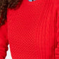 Charter Club Women's Patterned Long Sleeve Crew Neck Sweater Red Size Petite Small