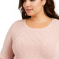 Charter Club Women's Plus Size Cable-Knit Sweater Pink Size 0X