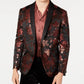 INC International Concepts Men's Slim-Fit Rust Jacquard Floral Blazer Brown Size Large